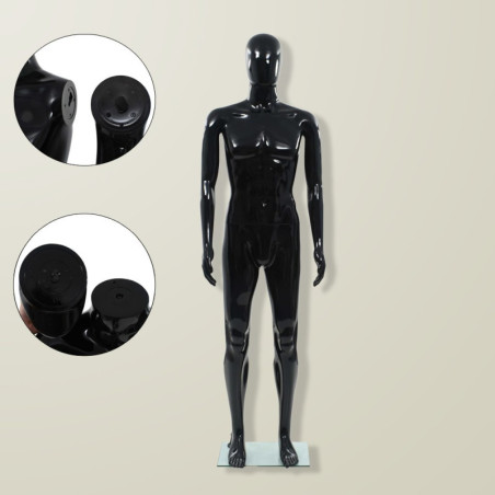Black Gloss Mannequin Dummy Full Body Stand