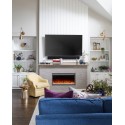 Fireplace Mantel Under TV Wooden Shelf