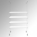 Suspended White Wooden Shelf Cable Display Kit (Ceiling to Floor)