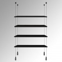 Suspended Black Wooden Shelf Cable Display Kit (Ceiling to Floor)