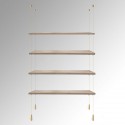 Suspended Wooden Embossed Oak Shelf Cable Display Kit (Ceiling to Floor)