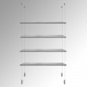 Suspended Grey Wooden Shelf Cable Display Kit (Ceiling to Floor)