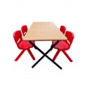 Kids Folding Rectangular Table with 4 Stacking Chairs