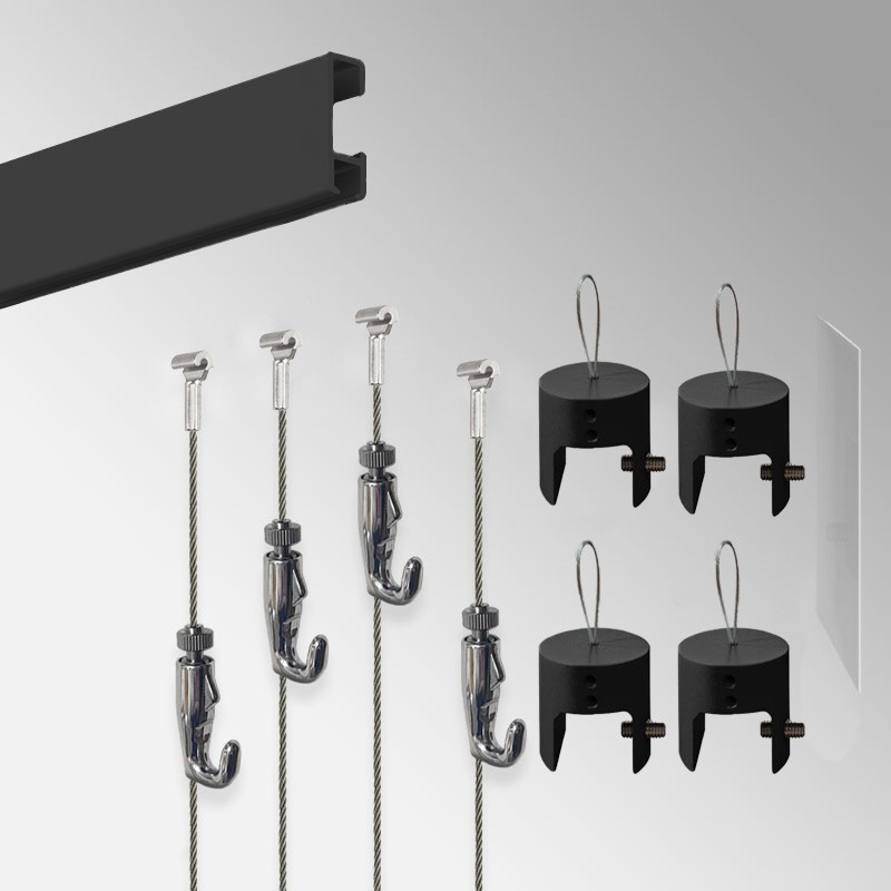 Extra Heavy Duty Rug Hanging Kit with Clip Rail