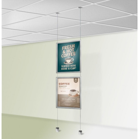 Suspended Ceiling to Floor Twist Frame Hanging Kit | Picture Hanging Direct