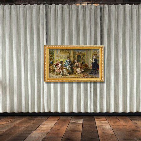 Picture Hanging in Front of Curtains or Drapes with Steel Chain| Picture Hanging Direct