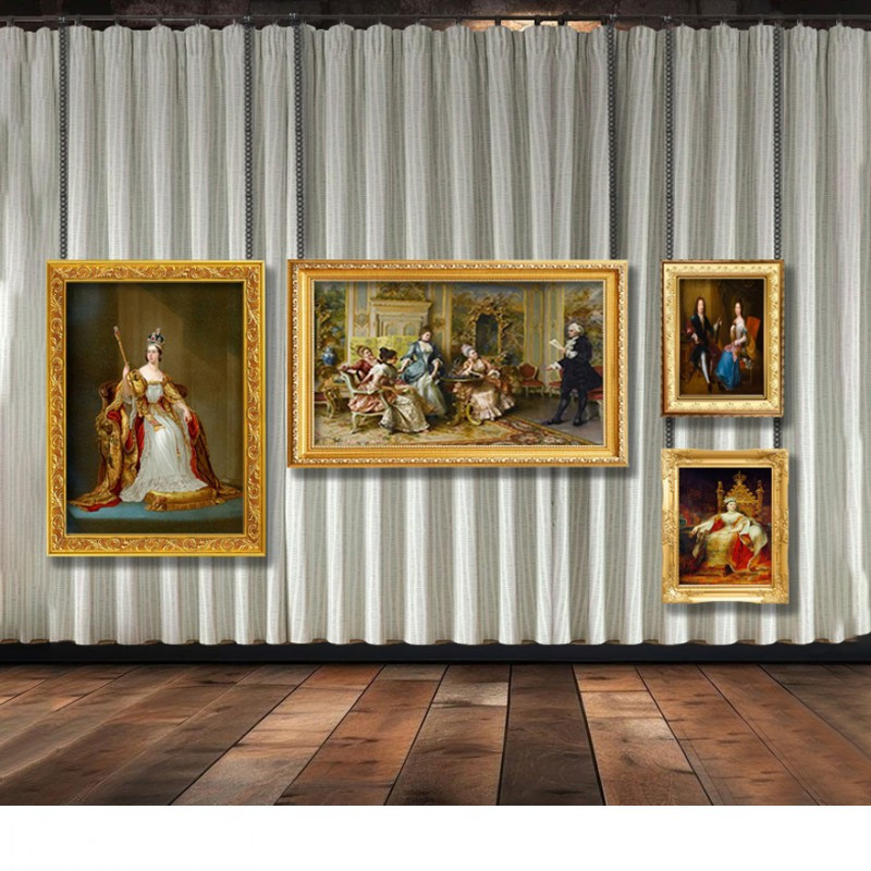 Picture Hanging in Front of Curtains or Drapes with Steel Chain| Picture Hanging Direct