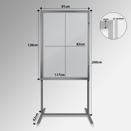Freestanding T-Shirt Display Stand (Double-sided 180cm) | Picture Hanging Direct