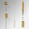 Ceiling to Floor Cable with Gold Fixings & gold brass Cable Poster Kit