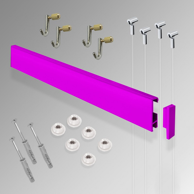 Picture Hanging Art Gallery System  2m 'All-in-one'  Kit  20KG (Clip Rail Wall Track)