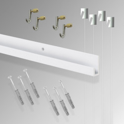 Art Gallery Hanging System 2m J-Rail 60kg Wall Track Kit | Picture Hanging Direct