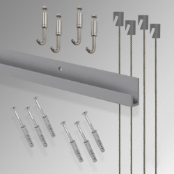 Art Gallery Hanging System 2m J-Rail 100kg Wall Track Kit | Picture Hanging Direct