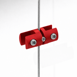 Red Panel Support Double 4MM grip holder cable display clamp