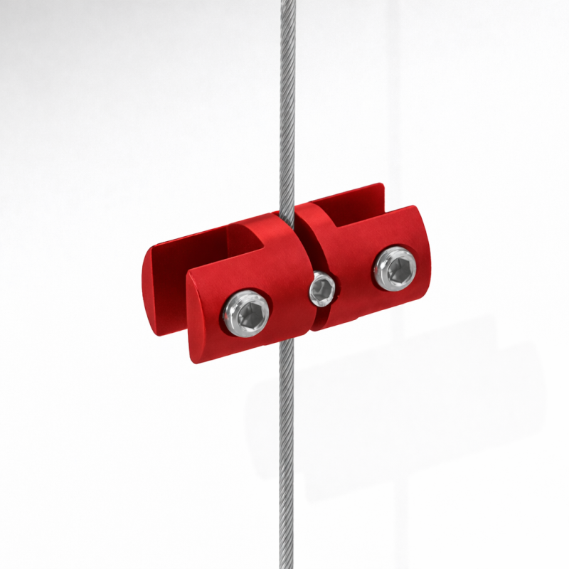 Red Panel Support Double 4MM grip holder cable display clamp