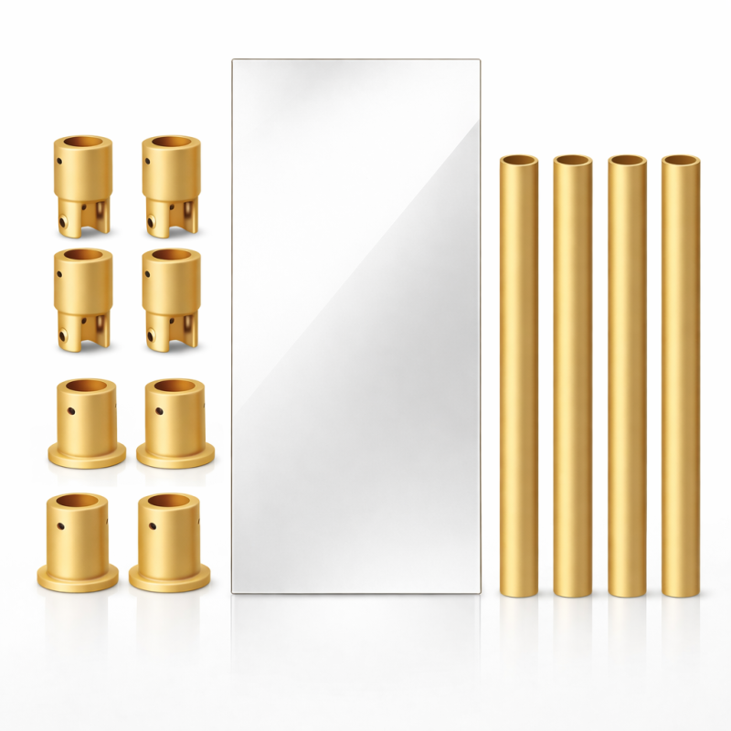 Frameless Countertop Mirror Ceiling Mount Rods – Frameless Hairdressing Mirror Partition | Modern Barber & Beauty Salon Display