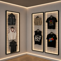 Wall Mounted Mesh Display Panels for Retail Clothing Displays | Grid Wall Display System