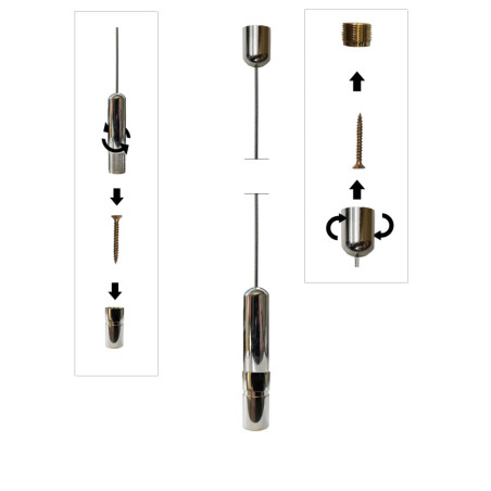 Ceiling to Floor Cable with Fixings