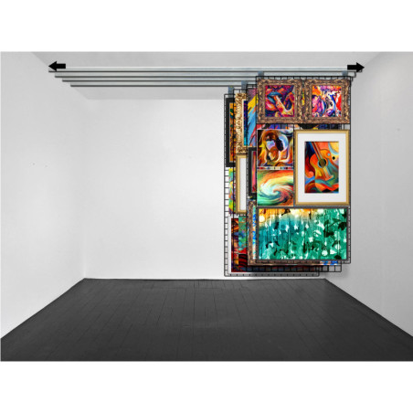 Mesh Grid Sliding Wall Picture Hanging System