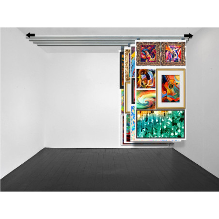 Mesh Grid Sliding Wall Picture Hanging System