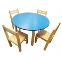 Kids Pre School Table & Chairs - Blue