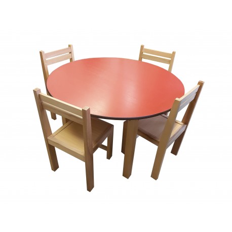 Kids Wooden Round Table And 4 Chair Set, Childrens Round Table And Chairs
