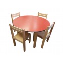 Kids Pre School Table & Chairs-Red