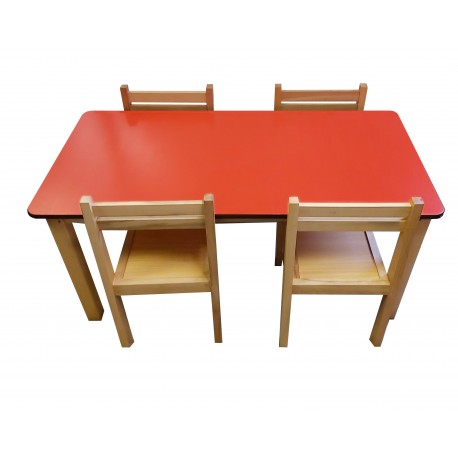Children Study Desk And 4 Chair Red, Children S Dining Table And Chairs Uk