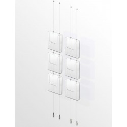 Leaflet Holder Ceiling to Floor Hanging Cable display kit (A4)