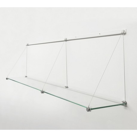 J-Rail 150cm Long Shelving (Long Glass Shelf & Cables)