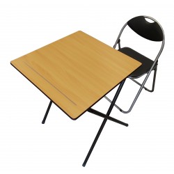 Beach Wood Exam Desk With Chair