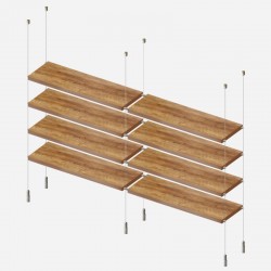Suspended Ceiling to Floor Wooden Shelves