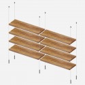 Suspended Ceiling to Floor Wooden Shelves Cable Kit (Fittings Only)