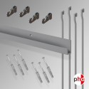 J-Rail Hanging Rod Kit 2m All-in-one 100kg (Heavy-Duty Wall Track)