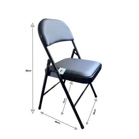 Black Folding Chair (Faux Leather)