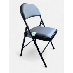 Black Folding Chair (Faux Leather)