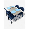 Large Rectangular Folding Table with 4 Folding Chairs Set