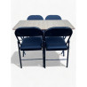 Large Rectangular Folding Table with 4 Folding Chairs Set
