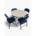 Round Folding Table with 4 Chairs Set
