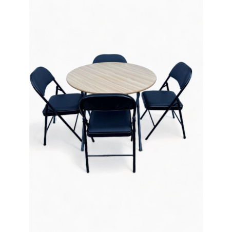 Folding Round Table with 4 Chairs Set