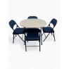 Folding Round Table with 4 Chairs Set