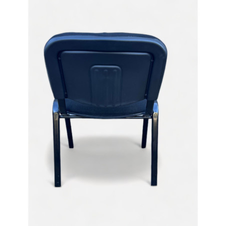 New Office Stacking Chair Blue Padding with Black Legs