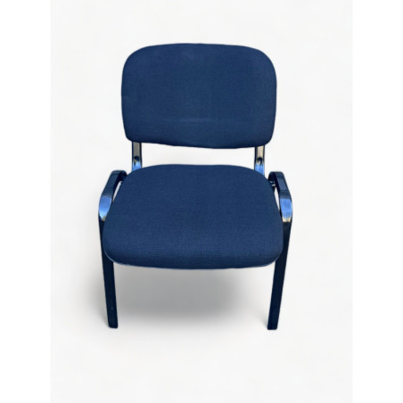 New Office Stacking Chair Blue Padding with Black Legs