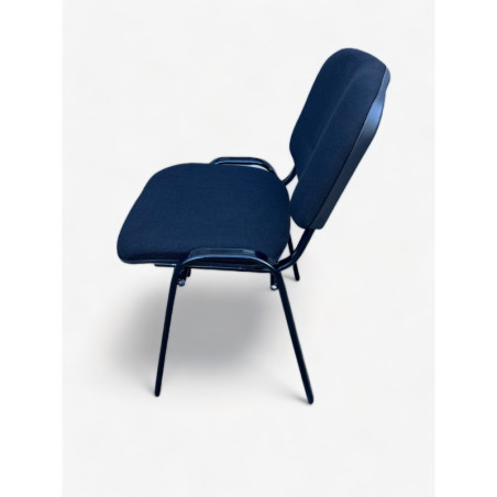 New Office Stacking Chair Blue Padding with Black Legs