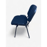 New Office Stacking Chair Blue Padding with Black Legs