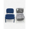New Office Stacking Chair Blue Padding with Black Legs