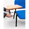 Blue Padded Stacking Chair with Tablet
