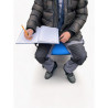 Blue Padded Stacking Chair with Tablet