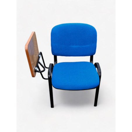Blue Padded Stacking Chair with Tablet