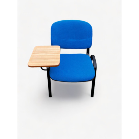 Blue Padded Stacking Chair with Tablet