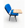 Blue Padded Stacking Chair with Tablet